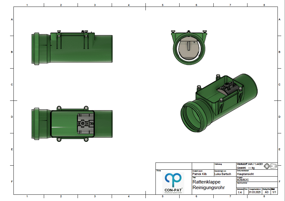 Vorschau - Rattenklappe Reinigungsrohr